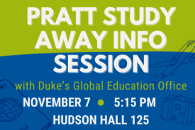 Pratt Study Away Info Session, November 7, 5:15PM, Hudson Hall 125